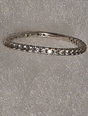 Delicate Sterling Silver 925 And CZ Pavé Eternity Ring size 8
